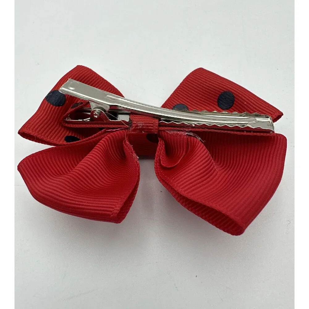 Set of 9 Red with Black dots clip style 3